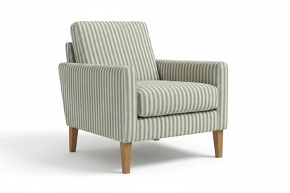 Armchair in Sawyer Stripes Moss