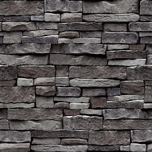 Sample - Stone Works Smooth Wallpaper - Dark