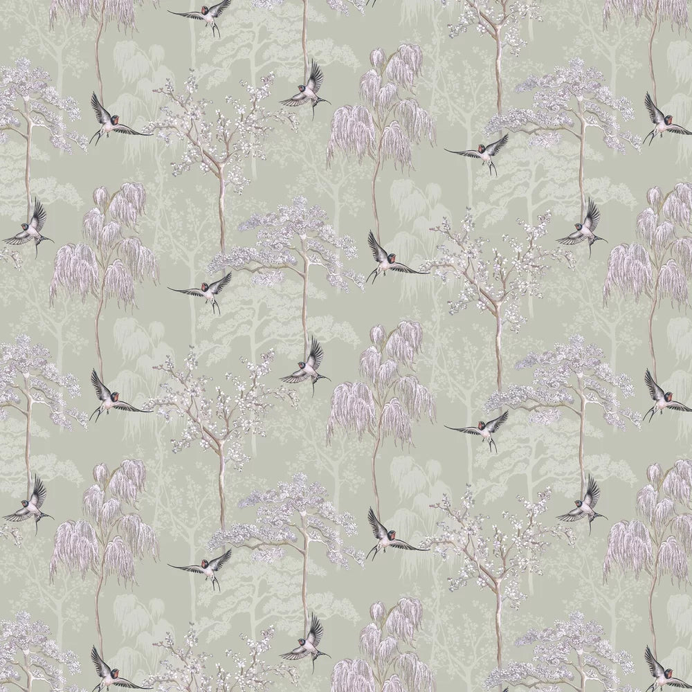 Japanese Garden Wallpaper - Grey
