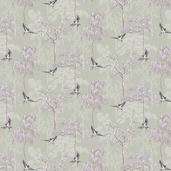 Sample - Japanese Garden Wallpaper - Grey