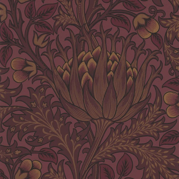 Sample - Artichoke Wallpaper - William Morris - Wine