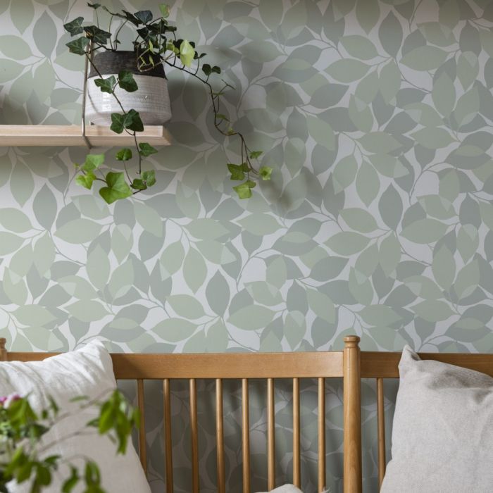 Augusti - Autumn Leaves Wallpaper - Green