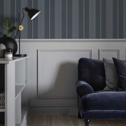 Axel Stripe Wallpaper - Navy Blue
