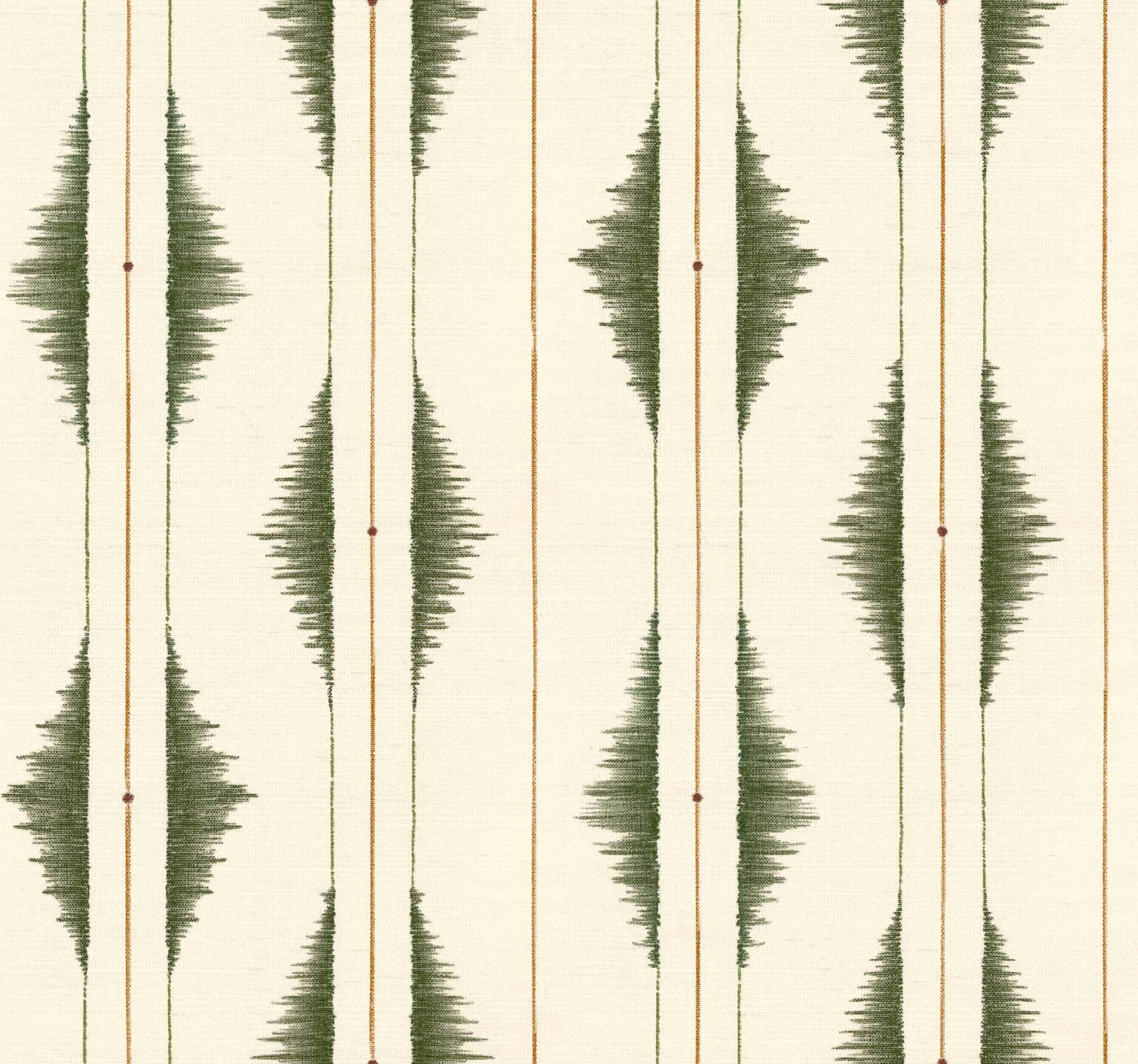 Sample - Azilal Embroidery Leaves Wallpaper - Green