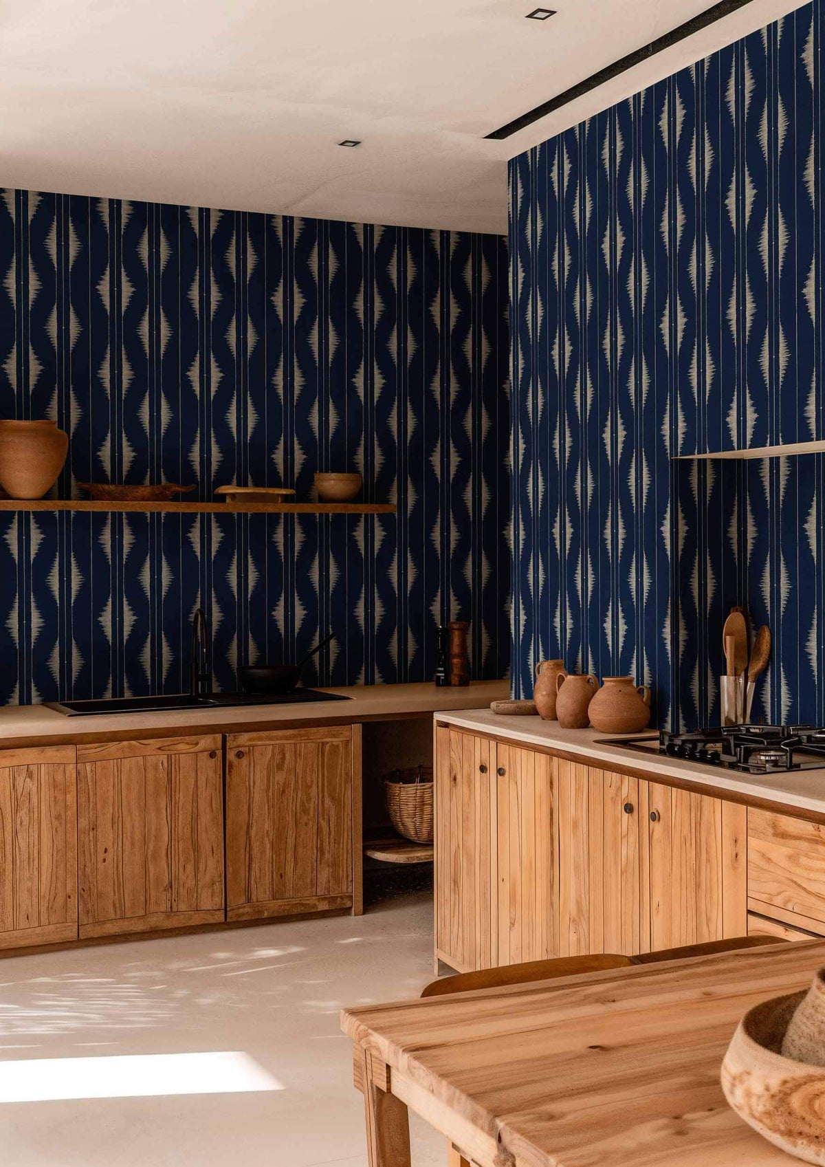 Azilal Embroidery Wallpaper – Ultramarine