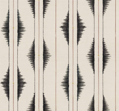 Azilal Embroidery Leaves Wallpaper - Black Zebra