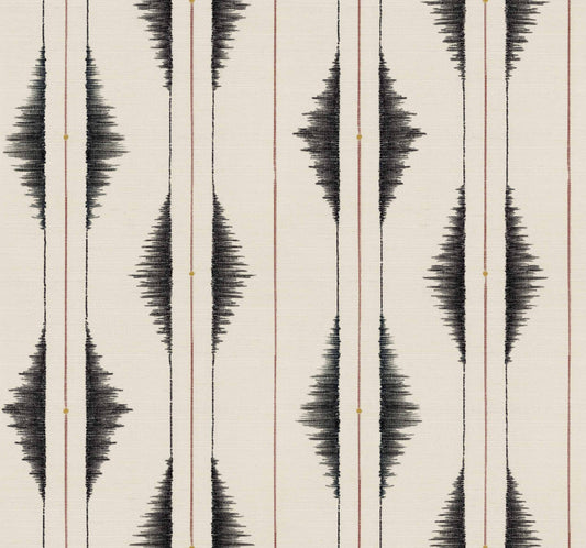 Azilal Embroidery Leaves Wallpaper - Black Zebra