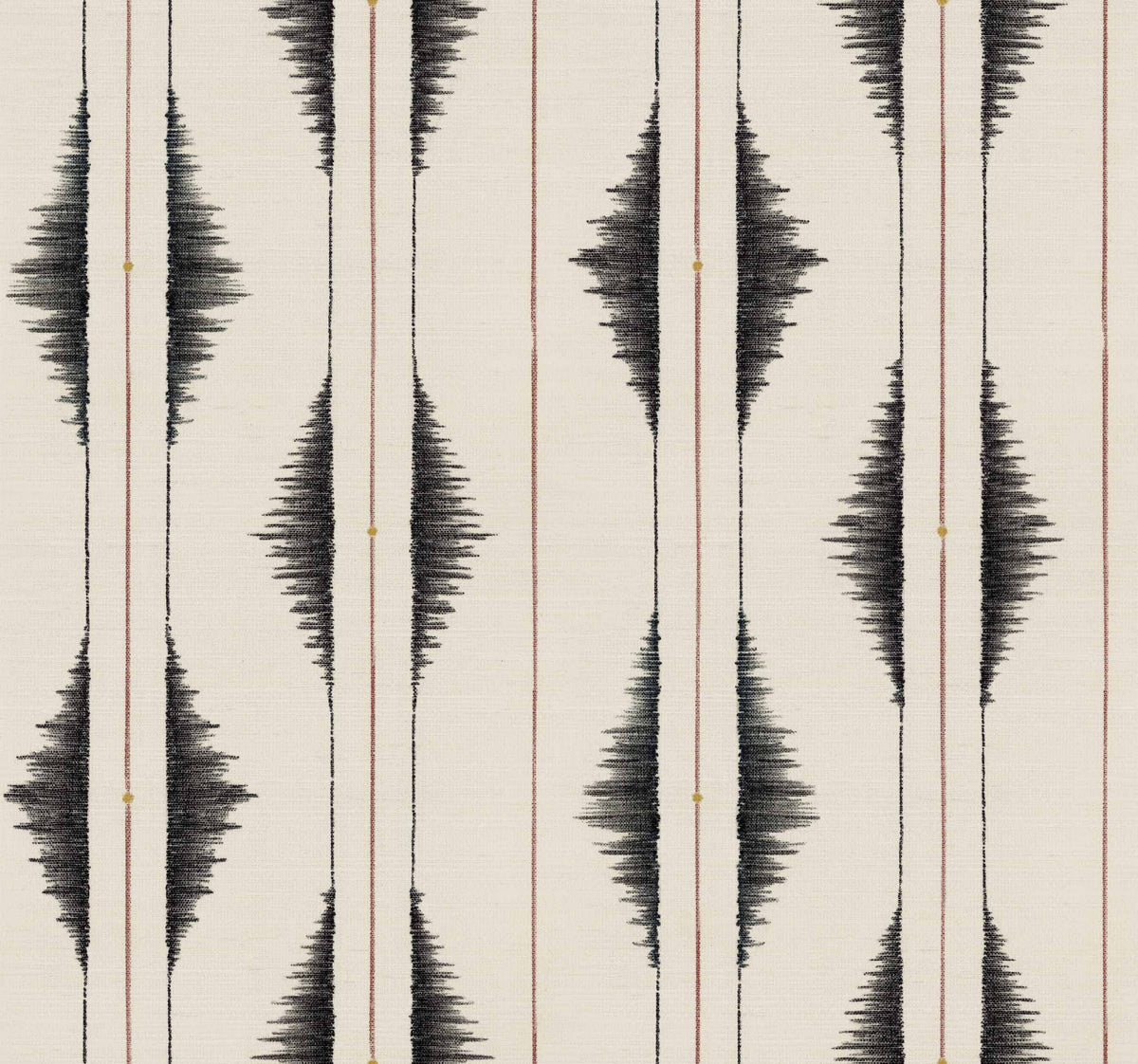 Sample - Azilal Embroidery Leaves Wallpaper - Black Zebra