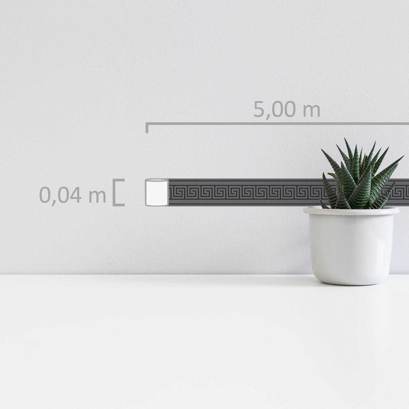 Graphic Meander Border - Black - Self Adhesive