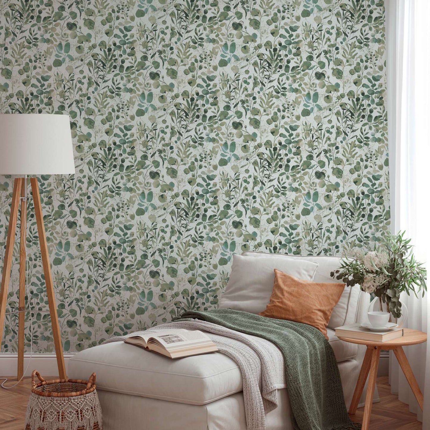 Watercolour Leafy - Green
