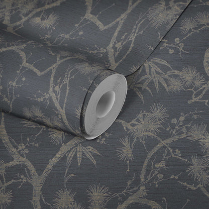 Tokyo Garden Wallpaper - Black