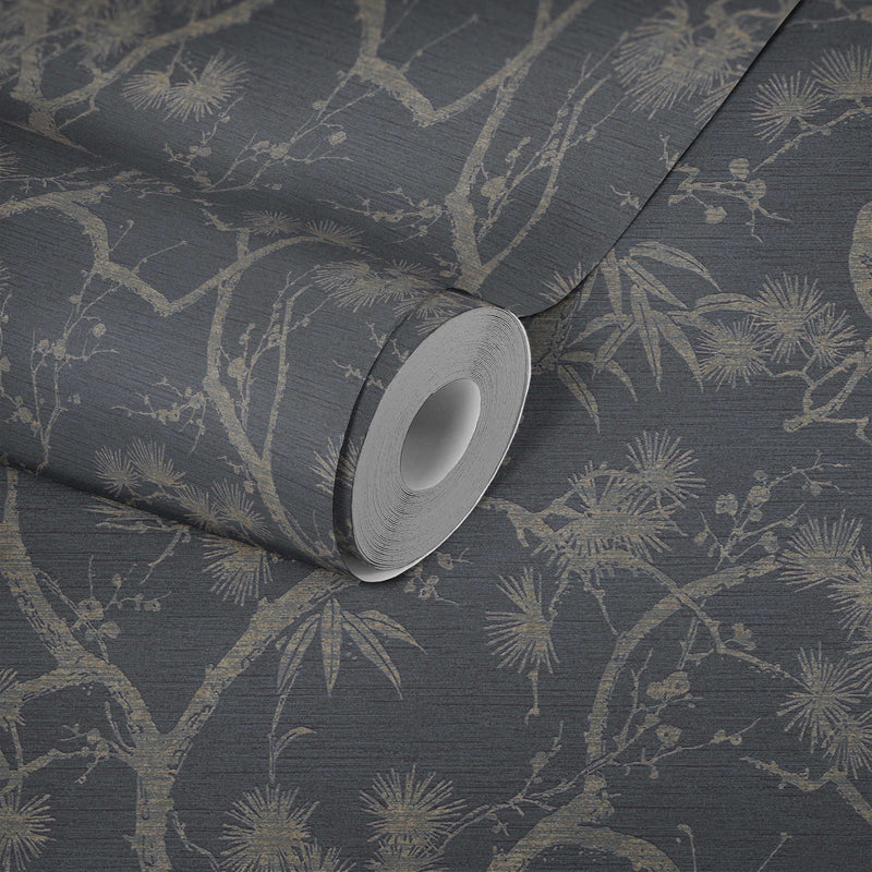 Tokyo Garden Wallpaper - Black
