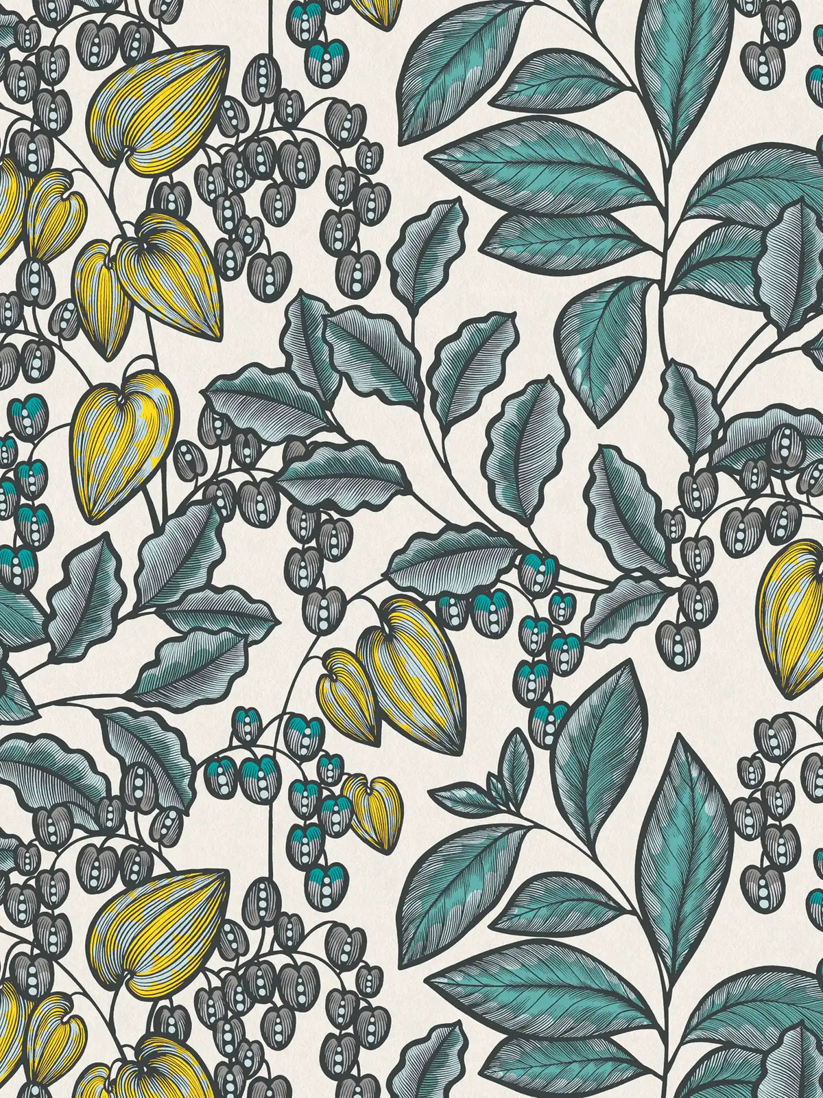 Sample - Floral Vine Wallpaper - Cream
