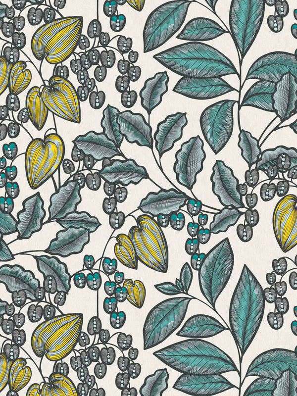 Sample - Floral Vine Wallpaper - Cream