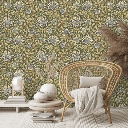 Honeysuckle Leaf Trail Wallpaper - Ohpopsi - Chalkboard