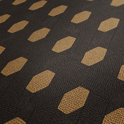 Hex Glamour Heavy Weight Wallpaper - Black & Gold
