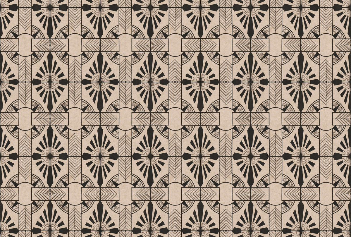 Astoria Diamond Art Deco Sun - Custom Sized Wallpaper Mural (per m2)