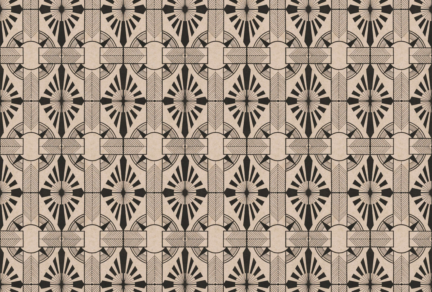 Astoria Diamond Art Deco Sun - Custom Sized Wallpaper Mural (per m2)