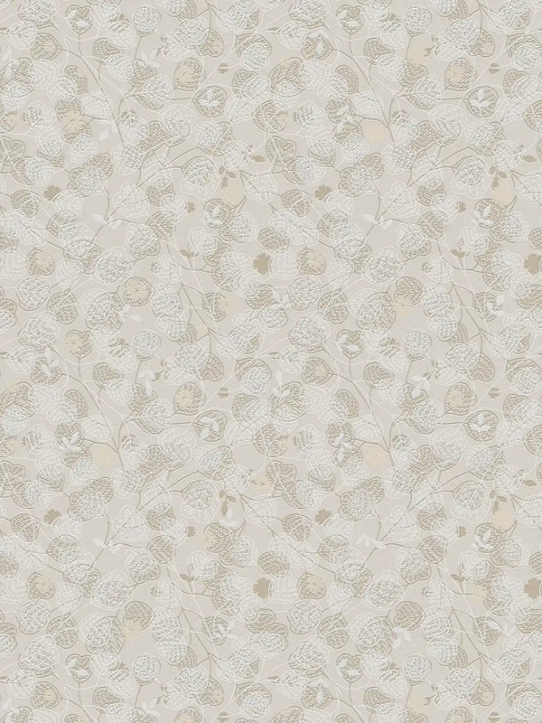 Sample - Leafy Heart - Wallpaper - Beige