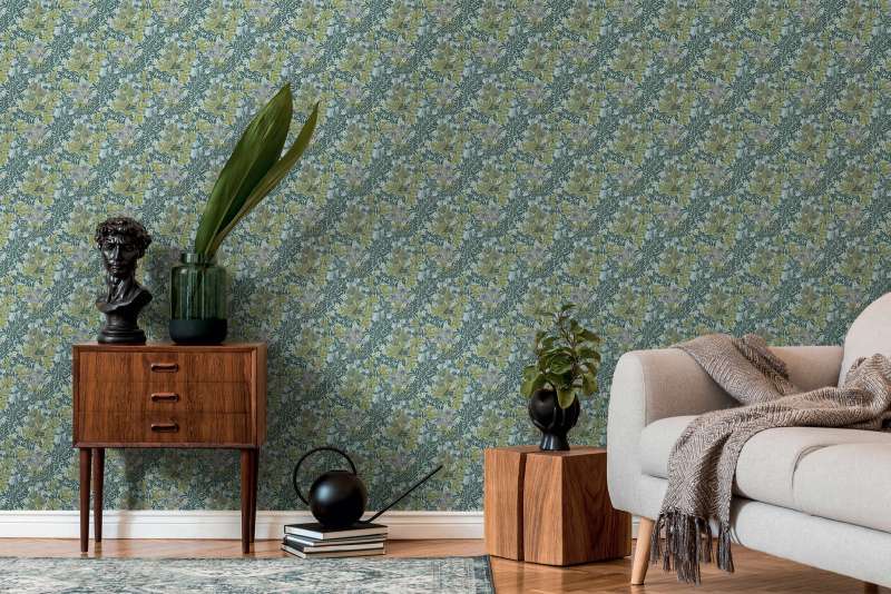 Antique Floral Trails Wallpaper Online NZ | The Inside - Green