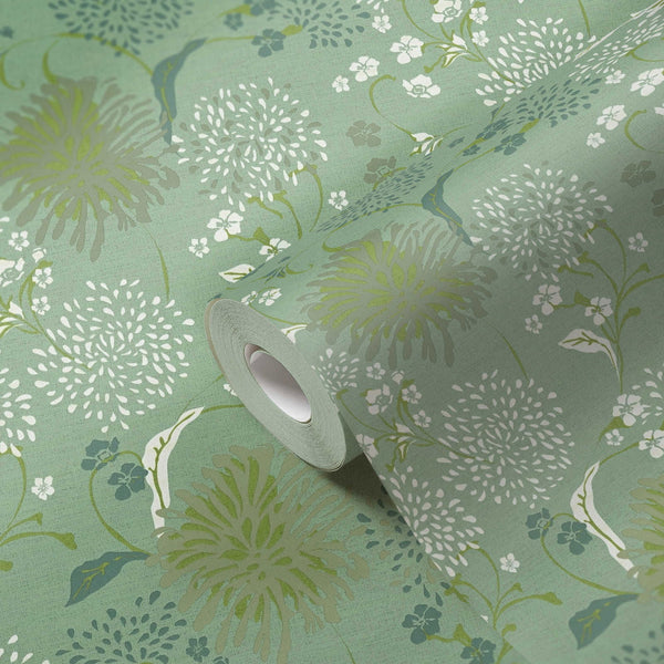 Sample - Bloom Wallpaper - House of Turnowsky - Green/White