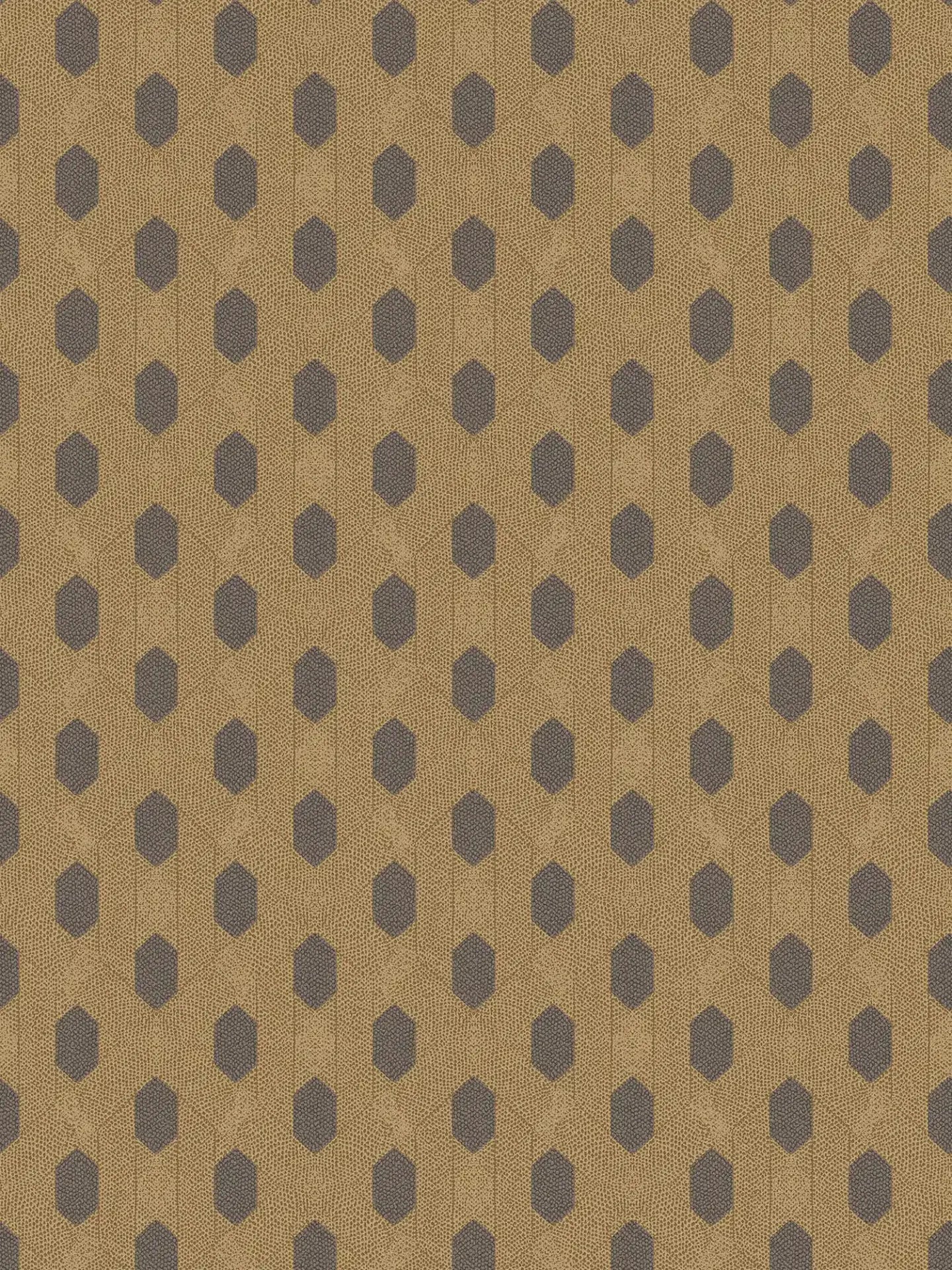 Hex Glamour Heavy Weight Wallpaper - Black & Biscuit