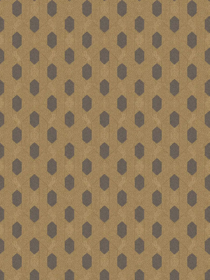 Hex Glamour Heavy Weight Wallpaper - Black & Biscuit