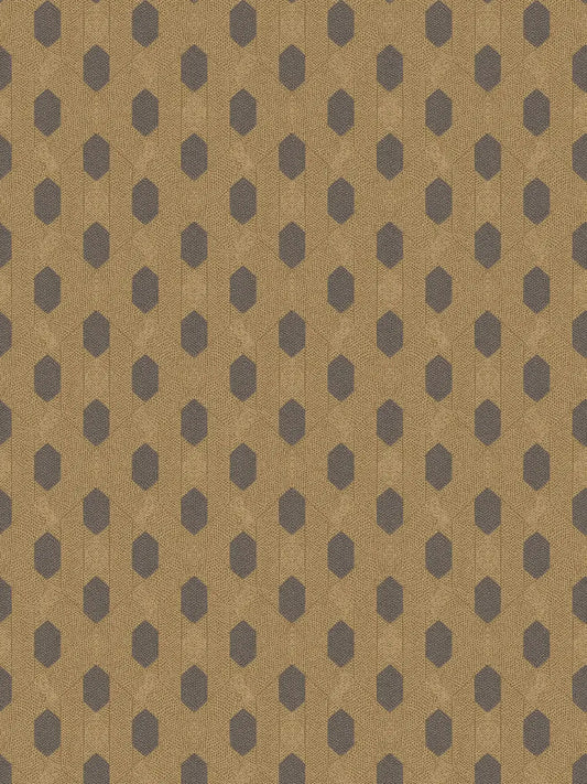 Hex Glamour Heavy Weight Wallpaper - Black & Biscuit