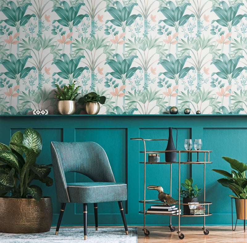 Graphic Palms Wallpaper - Green