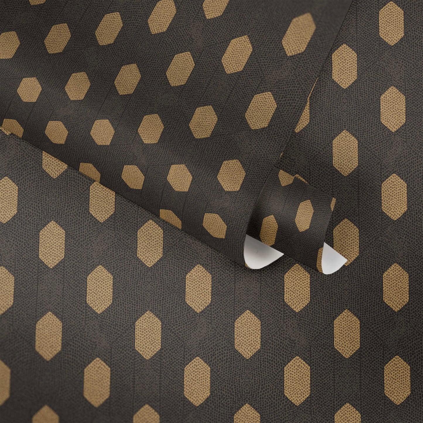 Hex Glamour Heavy Weight Wallpaper - Black & Gold