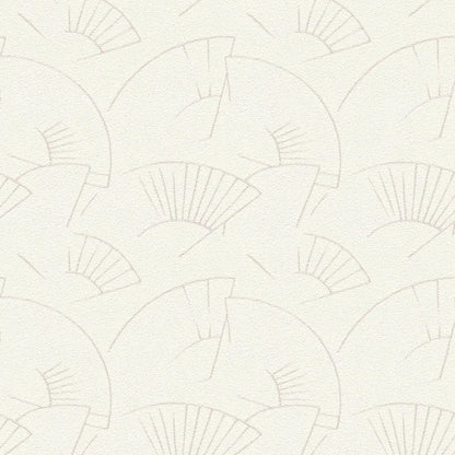 Deco Fanfare Heavy Weight Wallpaper  - White