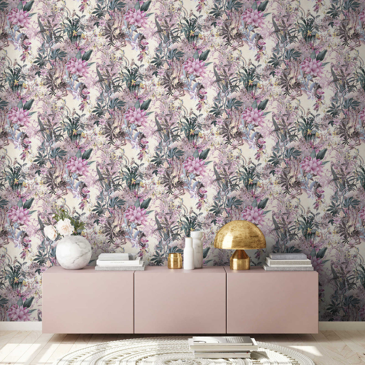 Calm Tropics – Floral Wallpaper – Pink