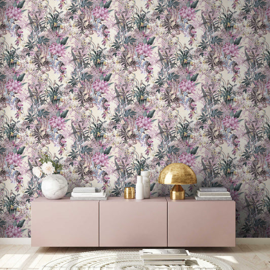 Calm Tropics – Floral Wallpaper – Pink