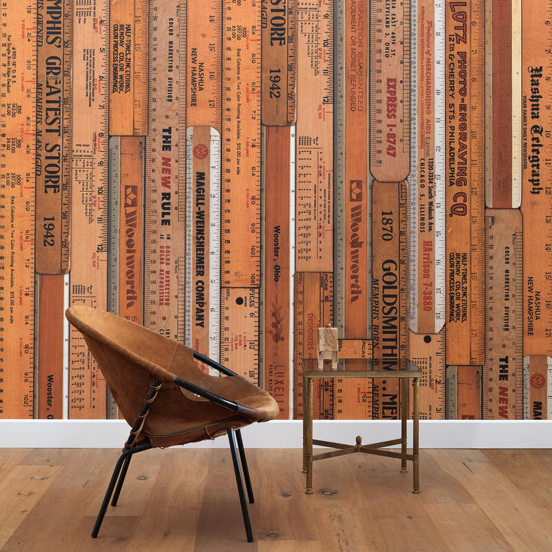 Sample - Printed Rulers by Mr & Mrs Vintage Wallpaper - Small Printed Rulers
