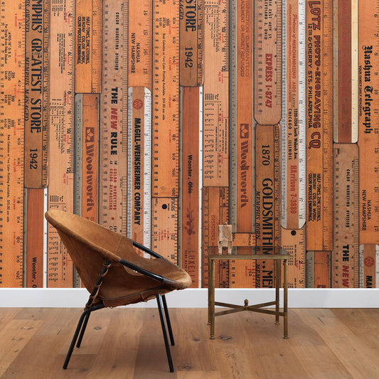 Printed Rulers by Mr & Mrs Vintage Wallpaper - Small Printed Rulers