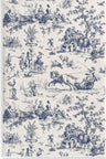 Vintage Toile Wallpaper - Cream/Navy