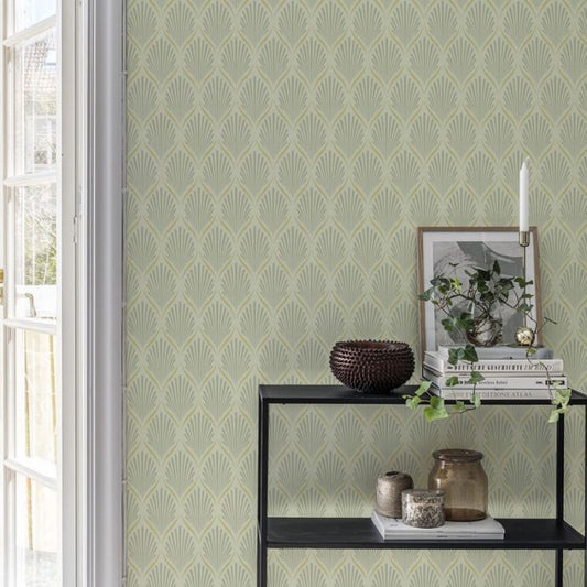 Lilly Geometric Wallpaper - Green