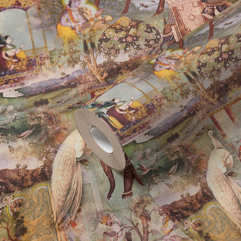 Elephant Parade – Vintage Wallpaper – Brown