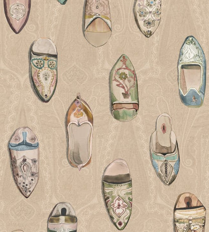Mulberry Home Babouches Wallpaper - Ivory