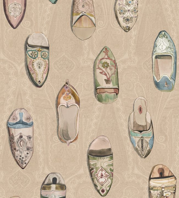 Sample - Mulberry Home Babouches Wallpaper - Ivory