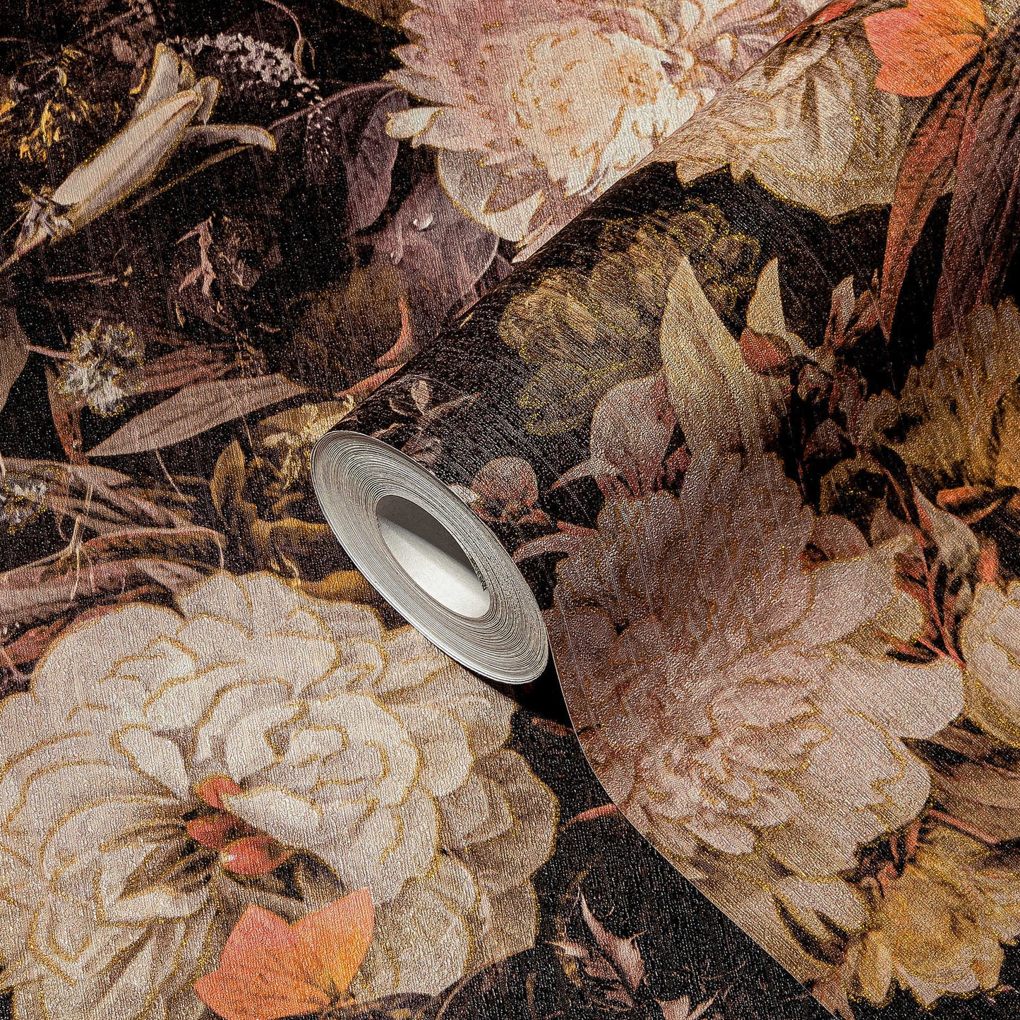 Melody Floral Wallpaper - Sepia/Orange