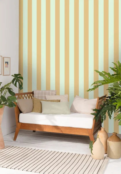 Wide Lines Wallpaper - Yellow Green