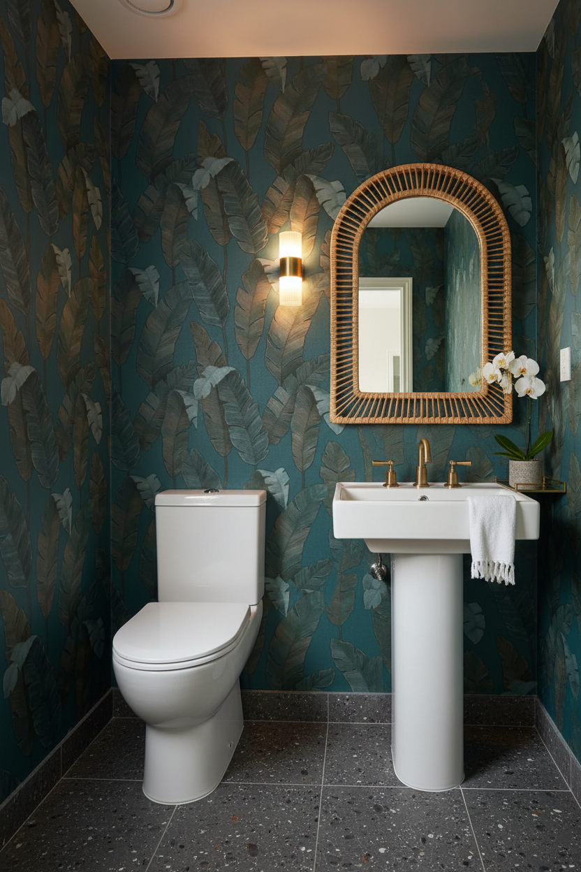 Bali Fronds Vinyl Wallpaper - Teal