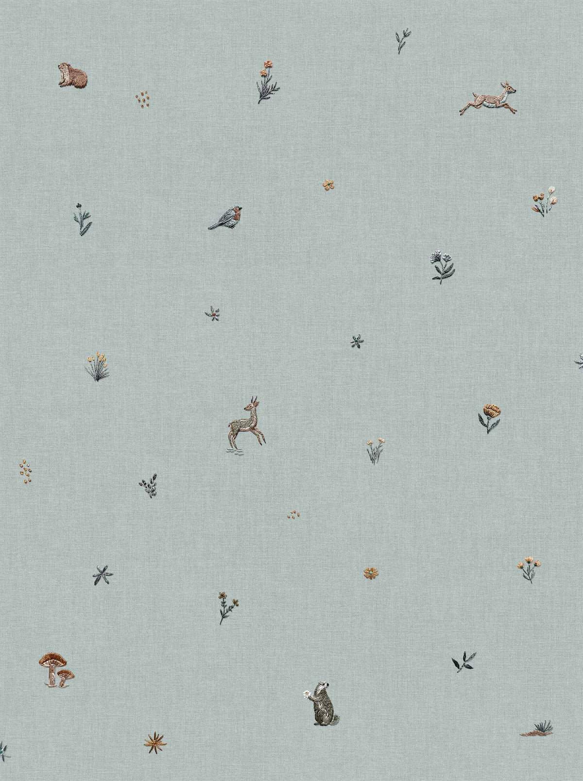 Sample – Bambi Wallpaper - Indigo