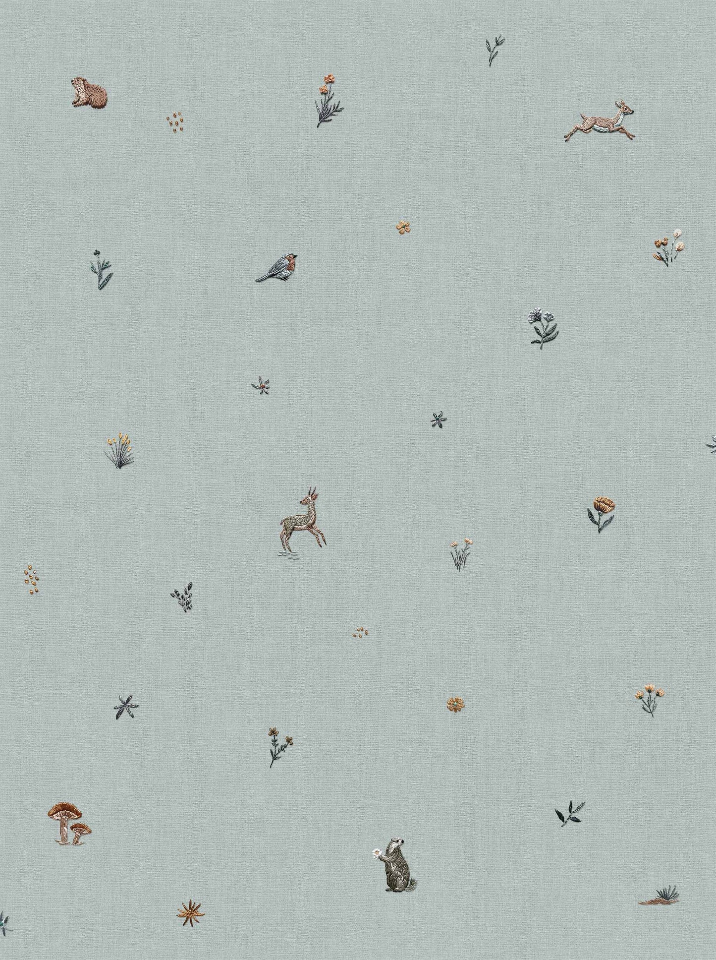 Sample – Bambi Wallpaper - Indigo