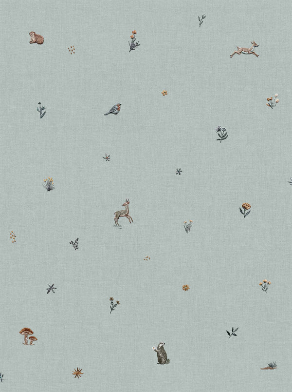 Sample – Bambi Wallpaper - Indigo