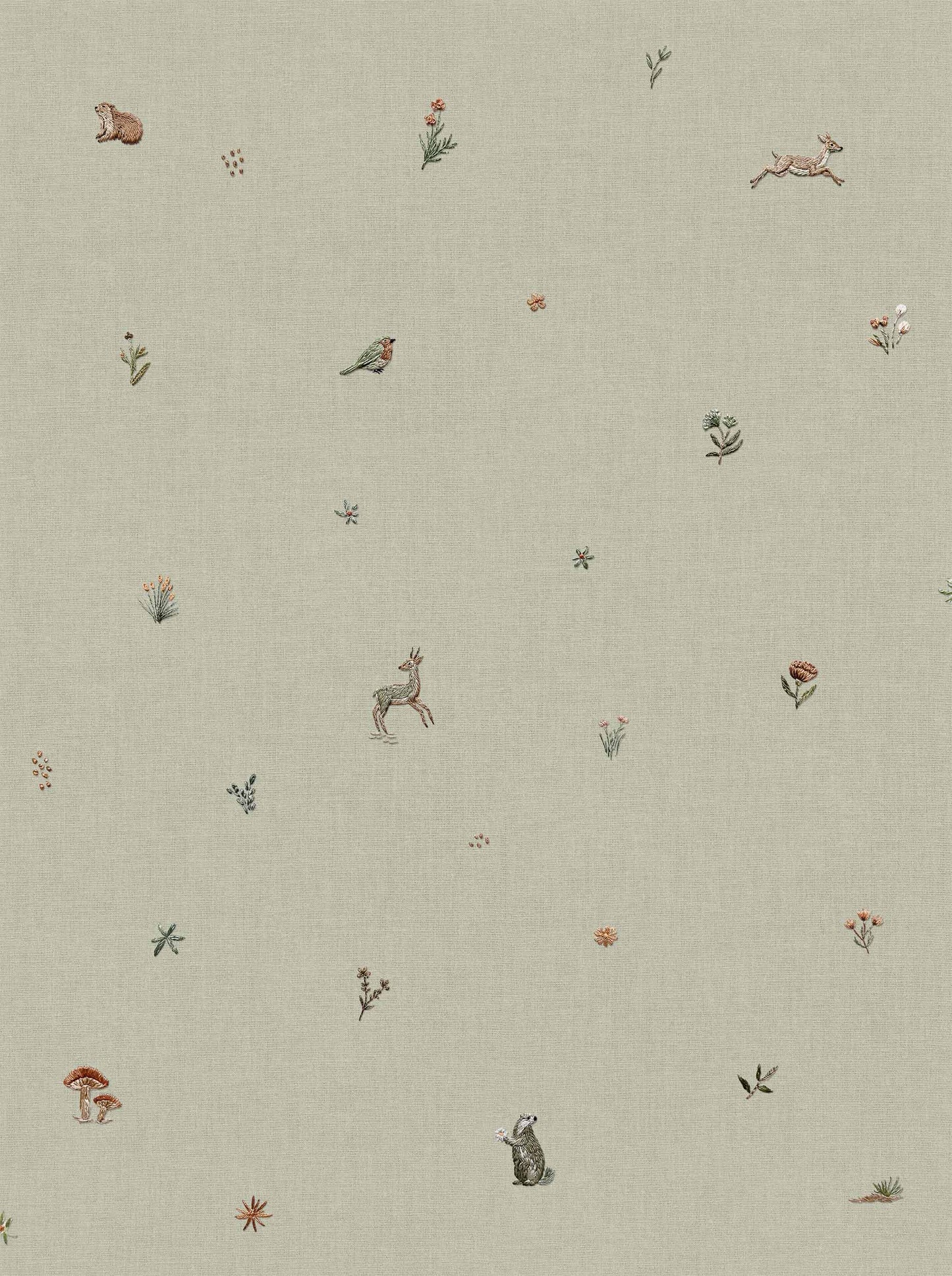 Sample – Bambi Wallpaper - Mint