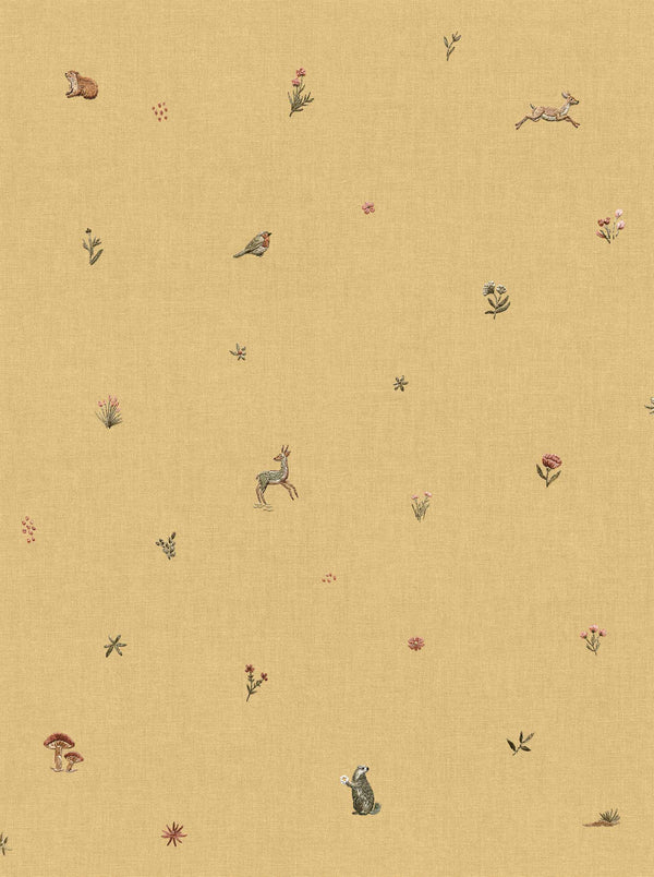 SAMPLE Bambi Wallpaper - Mustard