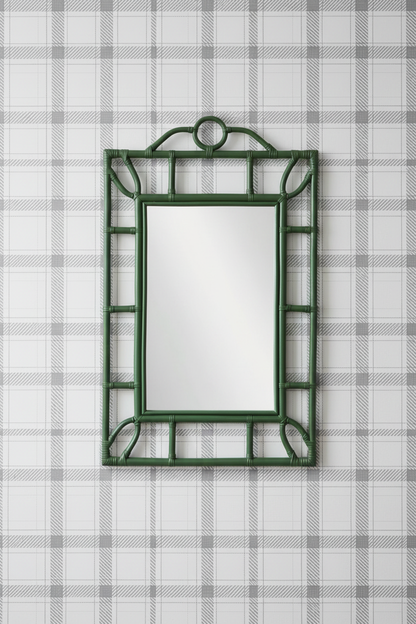 Baywick Mirror against Classic Check Charcoal Wallpaper