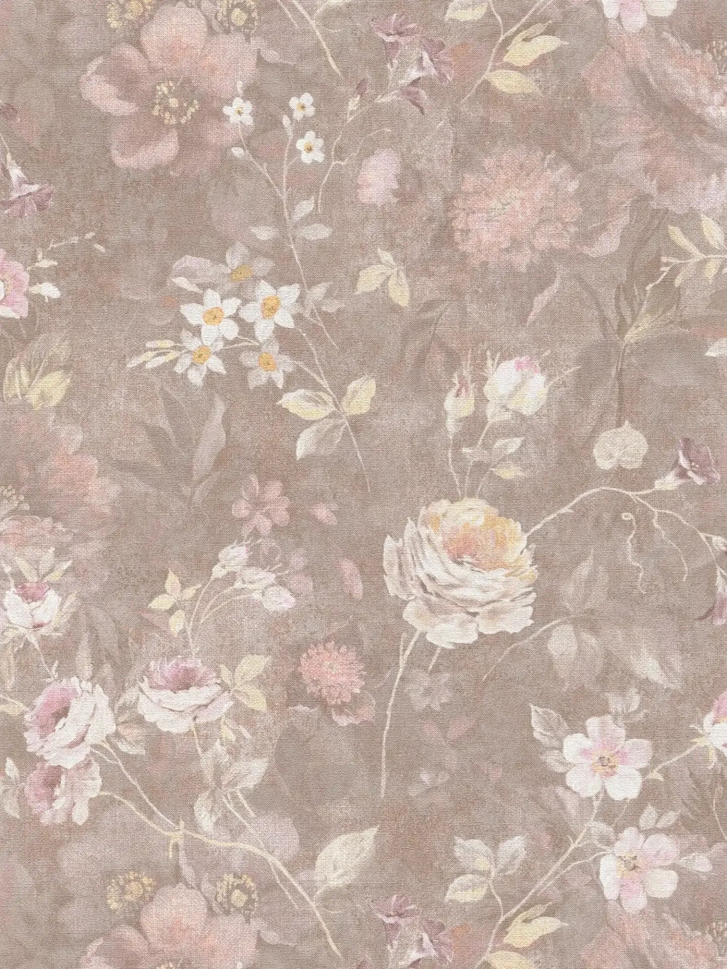 Secret Garden - Floral Wallpaper - Brown